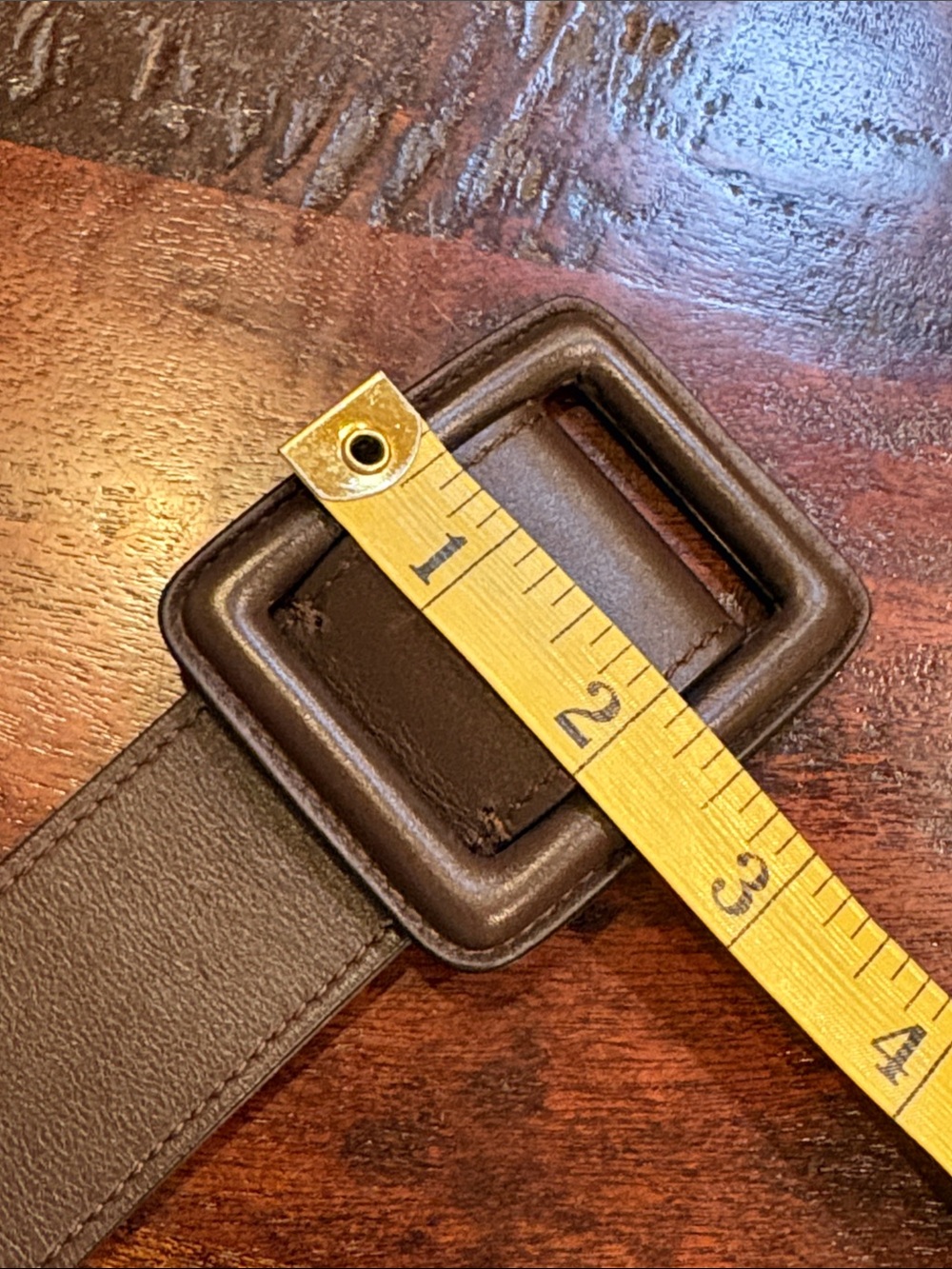 Ralph Lauren Collection Trench-Buckle Brown Leather Belt Made in Italy - Picture 13 of 13
